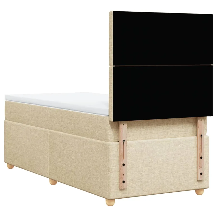 Sommier à lattes de lit avec matelas Crème 80x200 cm Tissu - 6