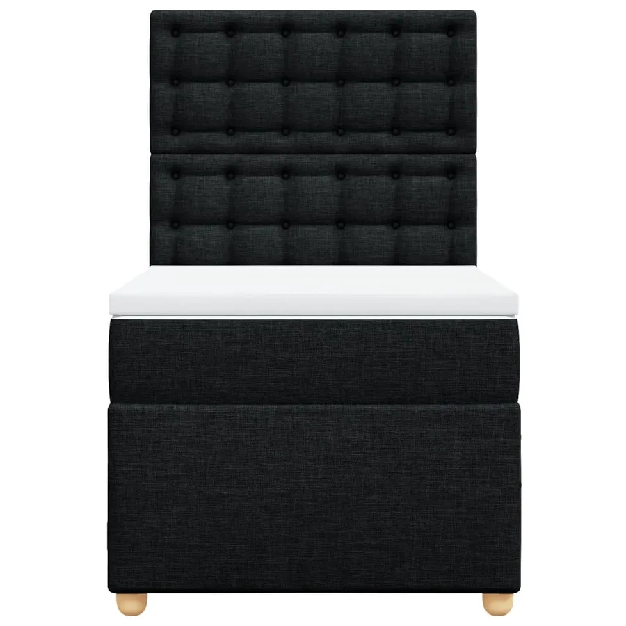 Sommier à lattes de lit avec matelas Noir 90x190 cm Tissu - 6
