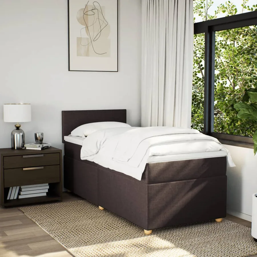 Sommier à lattes de lit avec matelas Marron foncé 80x200 cm - 3