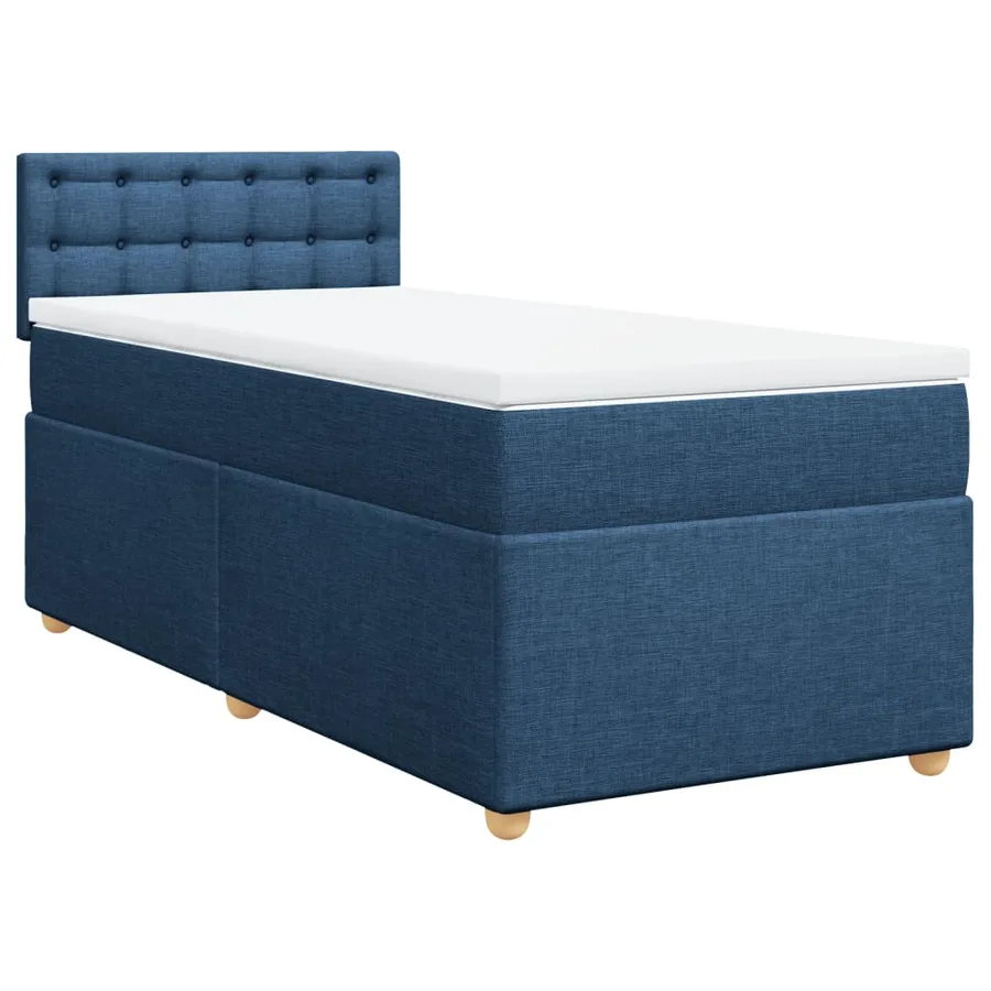 Sommier à lattes de lit avec matelas Bleu 90x190 cm Tissu - 2
