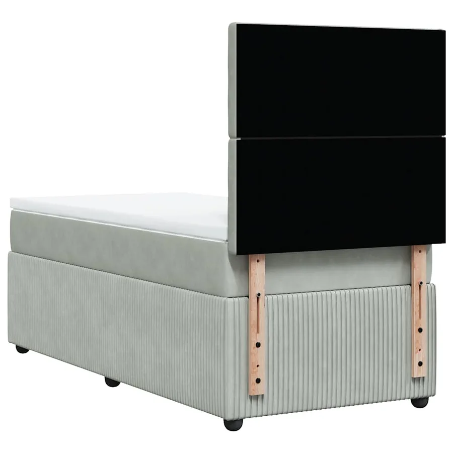 Sommier à lattes de lit et matelas Gris clair 80x200 cm Velours - 6