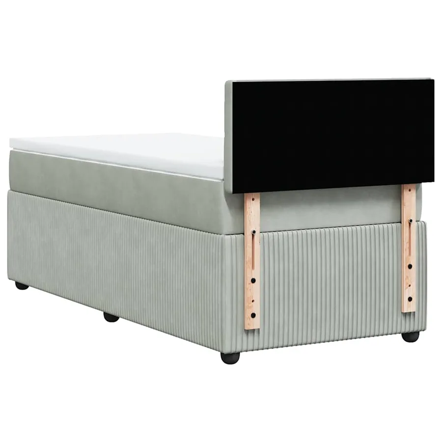 Sommier à lattes de lit et matelas Gris clair 80x200 cm Velours - 8