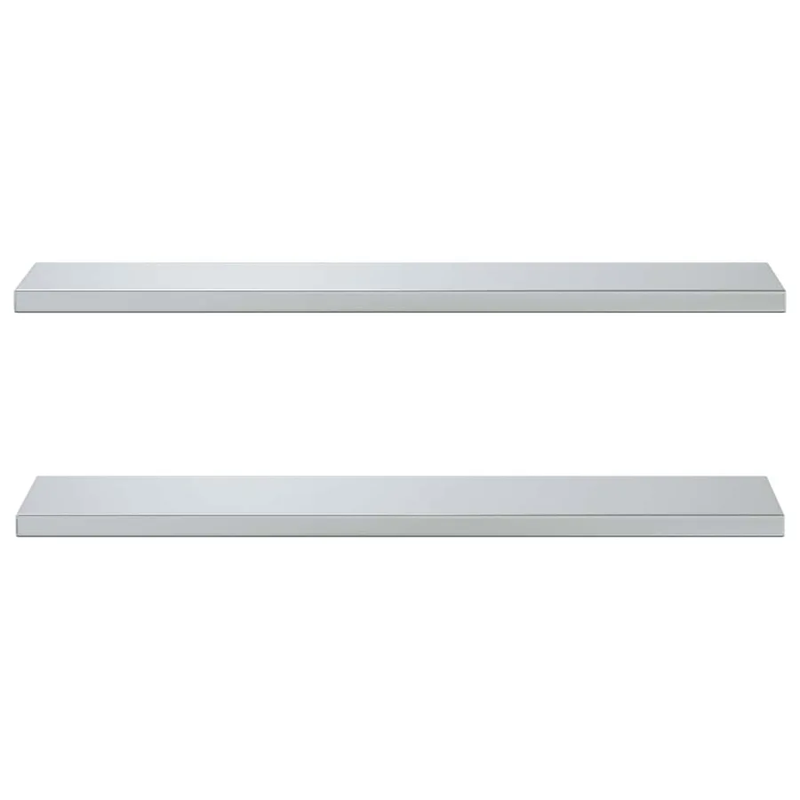 Étagères murales 2 pcs 100x23,5 cm argenté acier inoxydable - 4