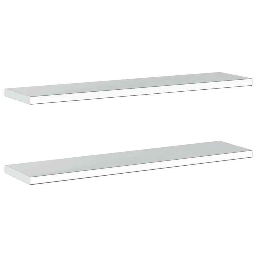 Étagères murales 2 pcs 100x23,5 cm argenté acier inoxydable - 6