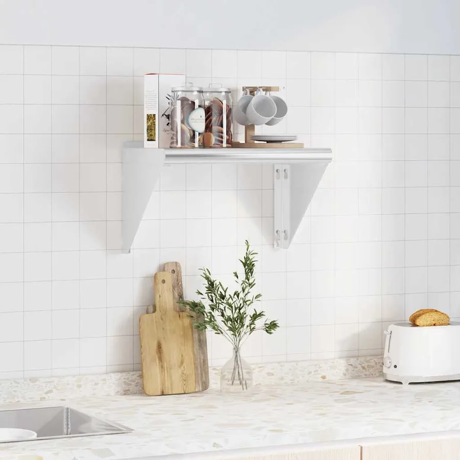 Étagère murale 50x30x31 cm argenté acier inoxydable - 3