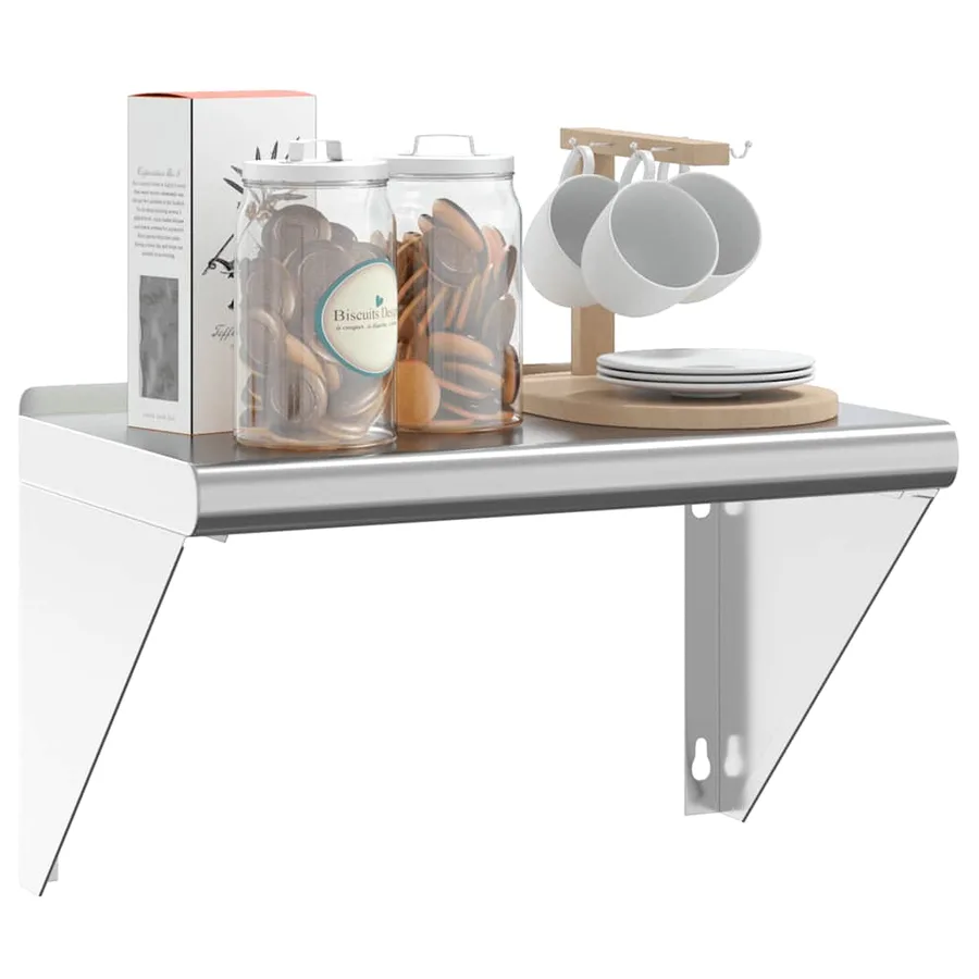 Étagère murale 50x30x31 cm argenté acier inoxydable - 4