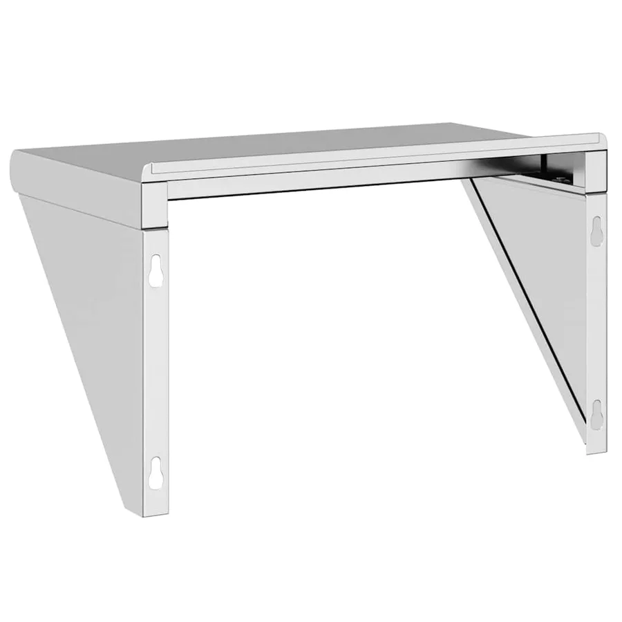 Étagère murale 50x30x31 cm argenté acier inoxydable - 7