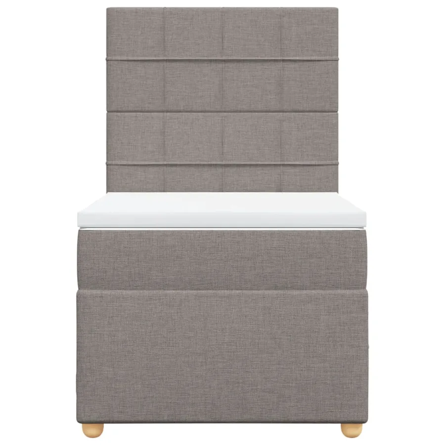 Sommier à lattes de lit avec matelas Taupe 90x190 cm Tissu - 4