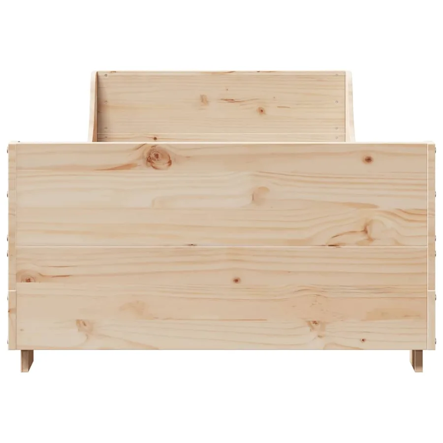 Cadre de lit sans matelas 100x200 cm bois massif de pin - 4