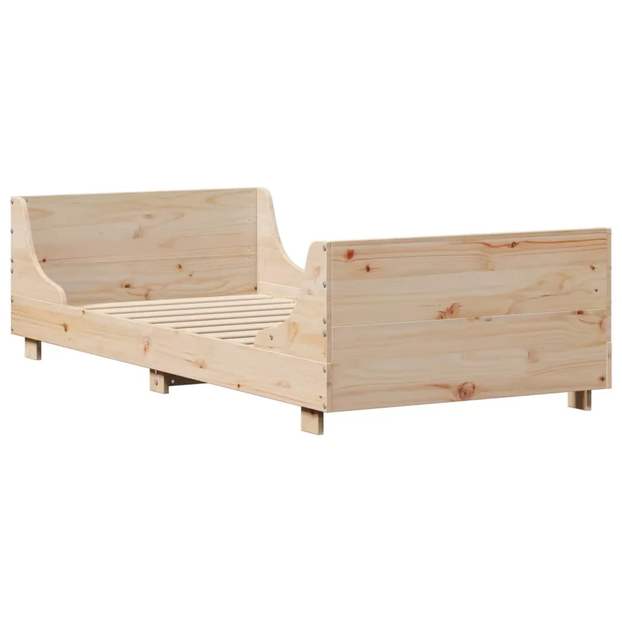Cadre de lit sans matelas 100x200 cm bois massif de pin - 6