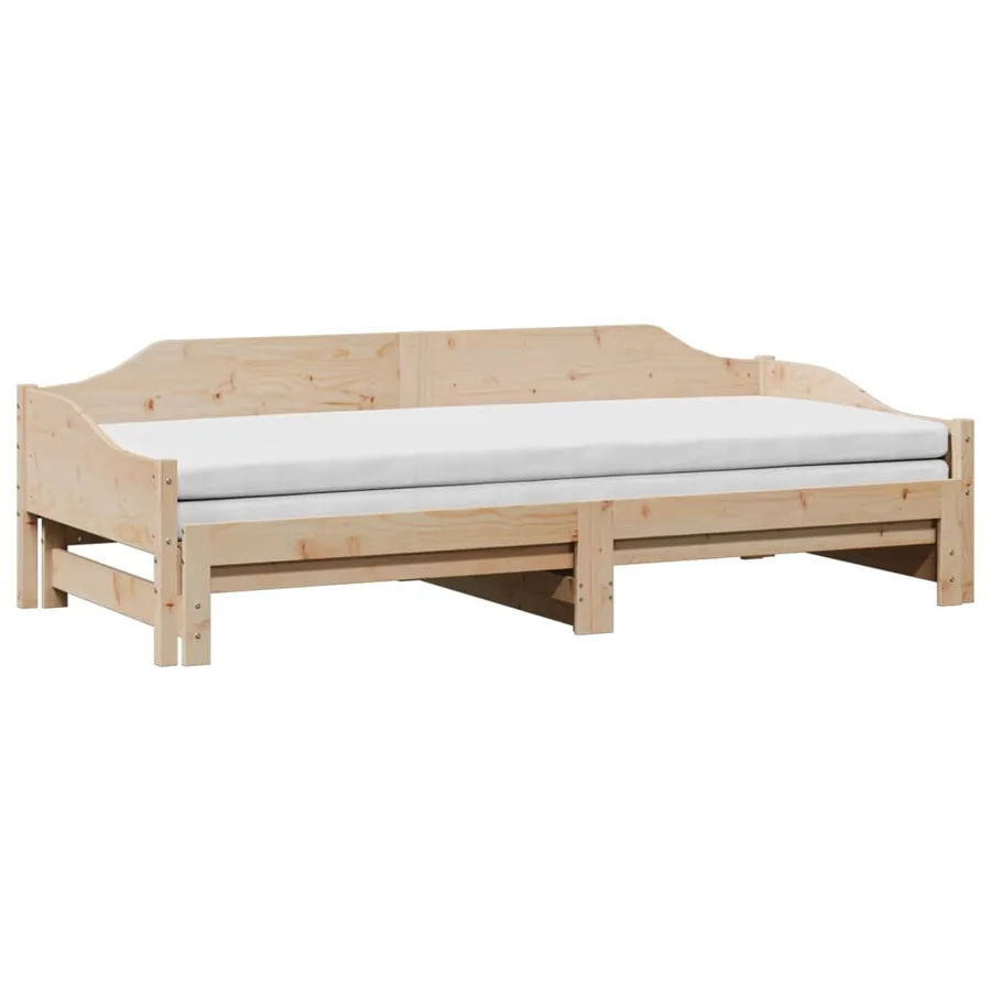 Lit de jour et lit gigogne sans matelas 90x200 cm bois massif - 3