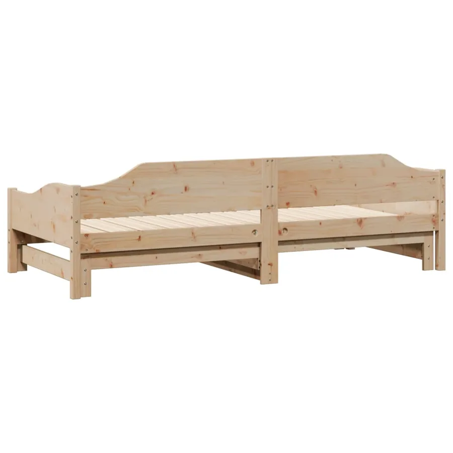 Lit de jour et lit gigogne sans matelas 90x200 cm bois massif - 9