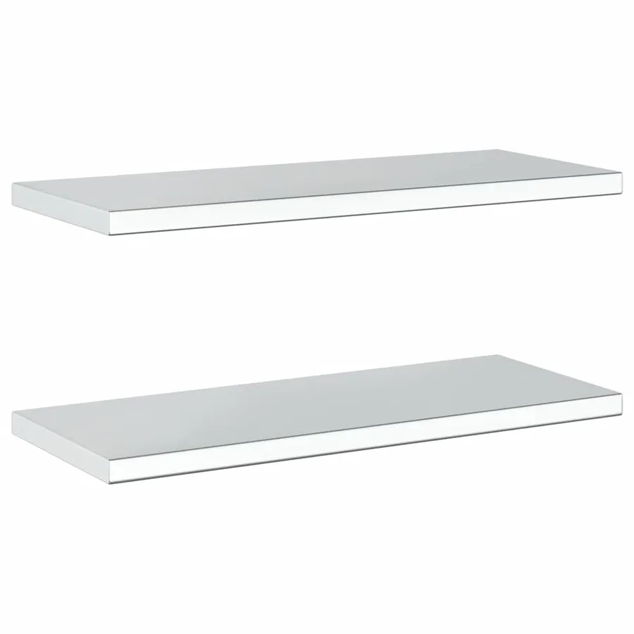 Étagères murales 2 pcs 75x30 cm argenté acier inoxydable - 6