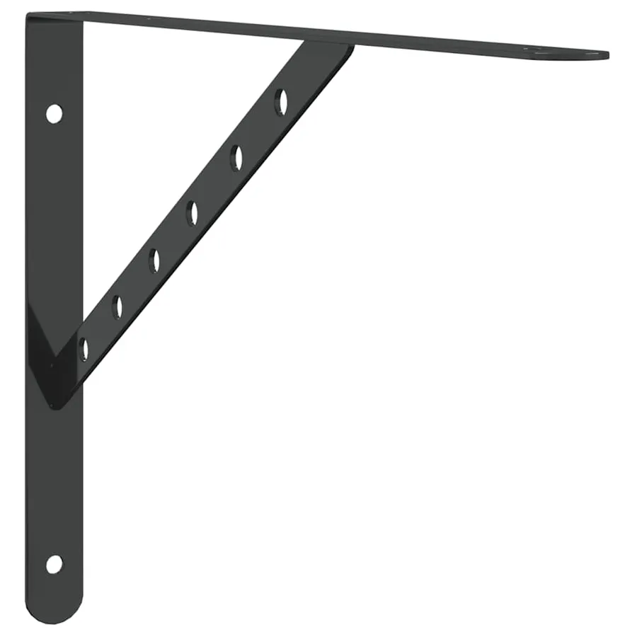 Supports d'étagères 4 pcs 40x2,5x25 cm noir acier inoxydable - 3