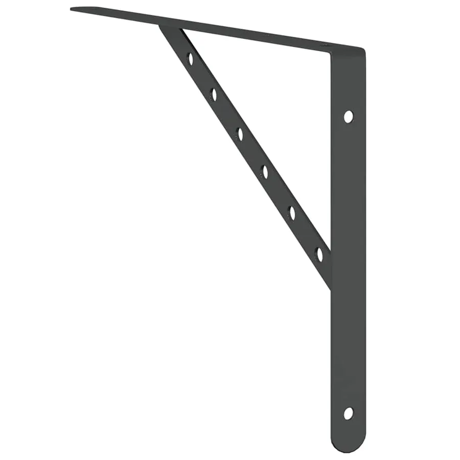 Supports d'étagères 4 pcs 40x2,5x25 cm noir acier inoxydable - 8