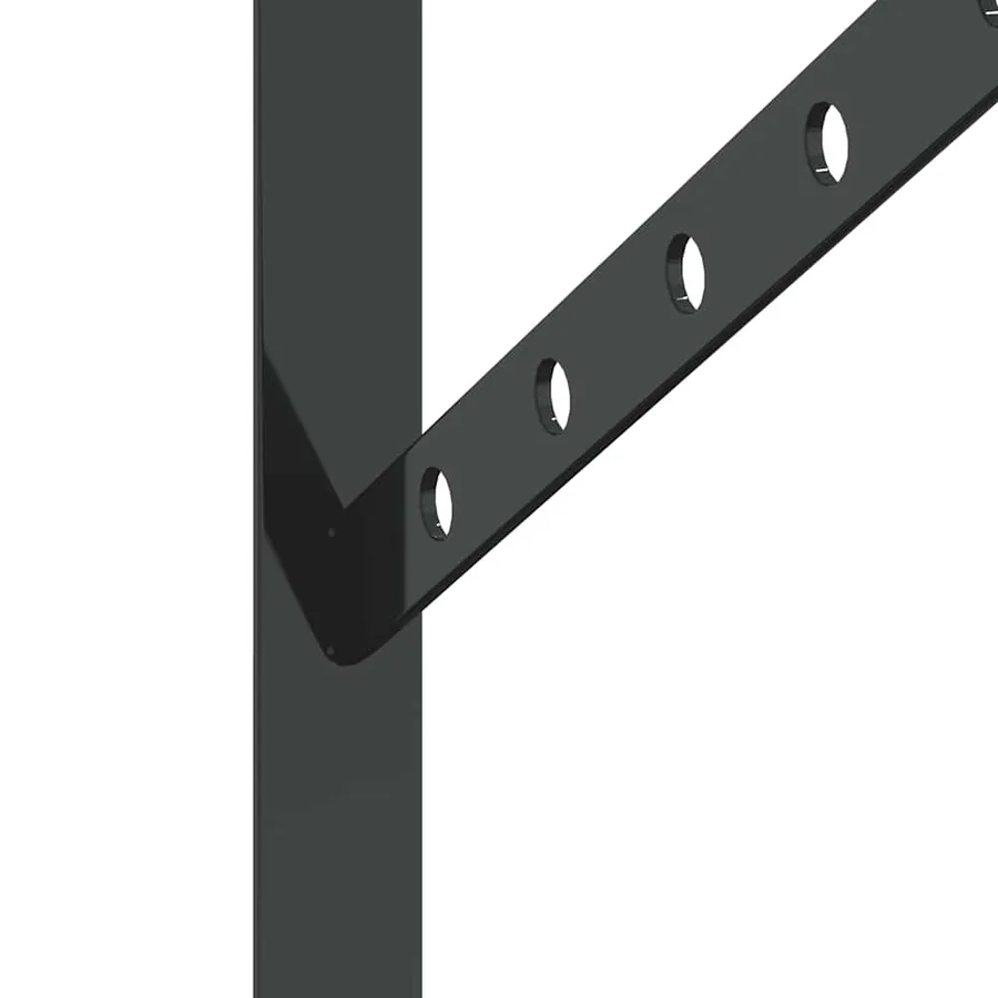 Supports d'étagères 4 pcs 40x2,5x25 cm noir acier inoxydable - 9