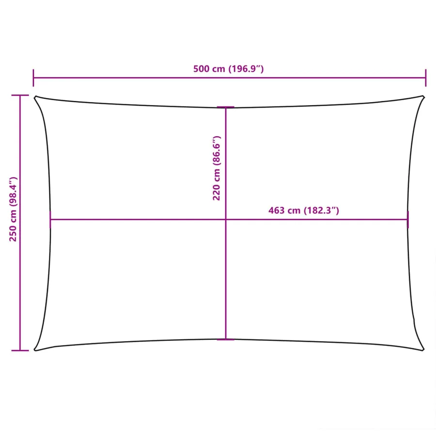 Voile de parasol tissu oxford rectangulaire 2,5x5 m marron - 10