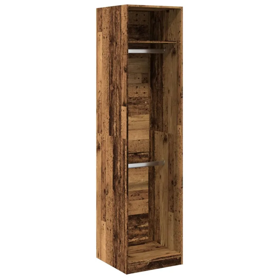 Garde-robe vieux bois 50x50x200 cm bois d'ingénierie - 2