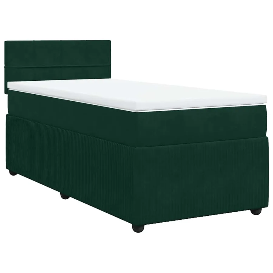 Sommier à lattes de lit et matelas Vert foncé 80x200 cm Velours - 3