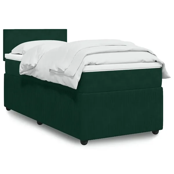 Sommier à lattes de lit et matelas Vert foncé 80x200 cm Velours