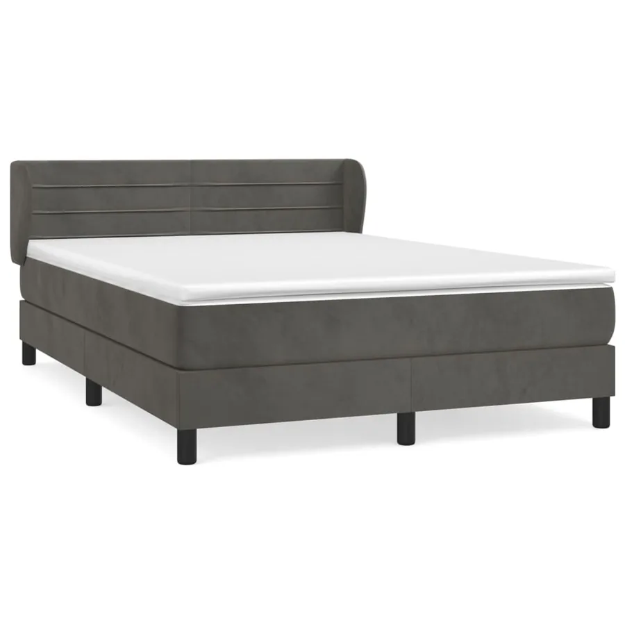 Sommier à lattes de lit et matelas Gris foncé 160x200cm Velours - 2