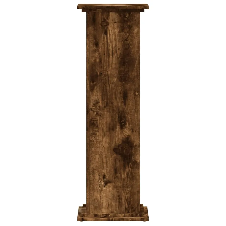 Support pour plantes chêne fumé 33x33x100 cm bois d'ingénierie - 5