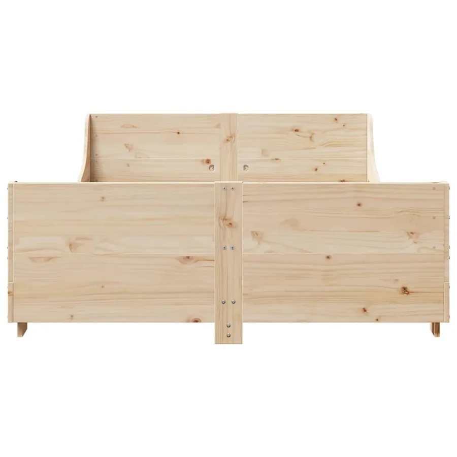 Cadre de lit sans matelas 140x200 cm bois massif de pin - 4