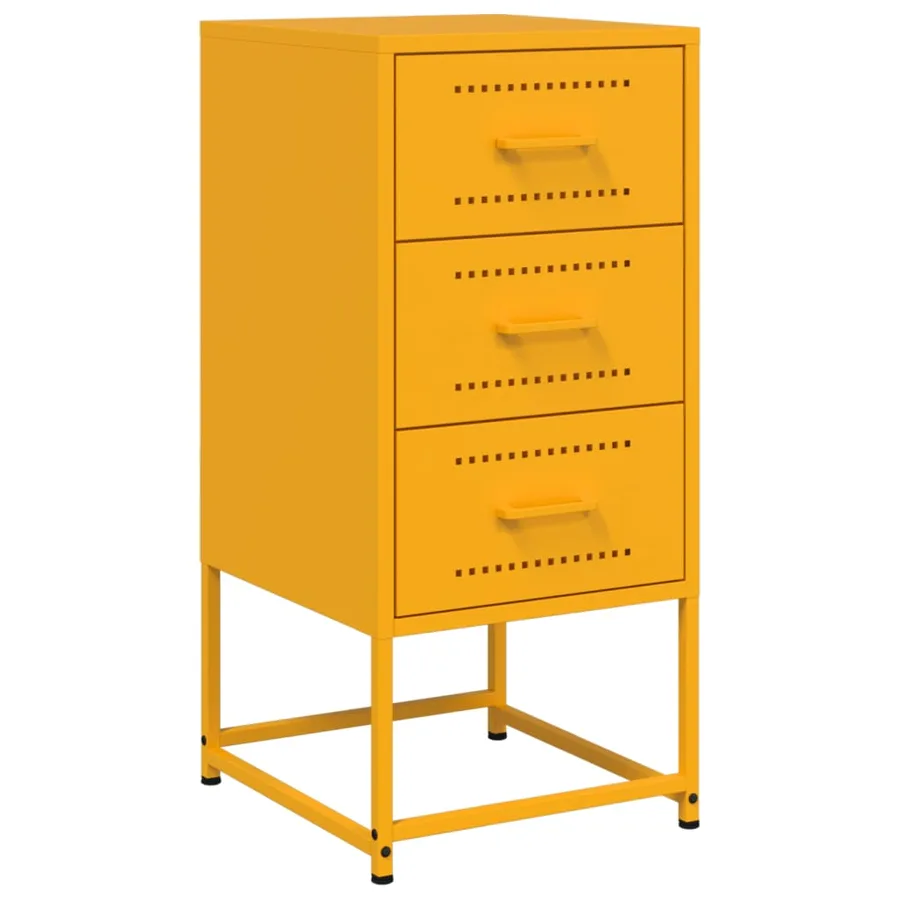 Tables de chevet 2 pcs jaune moutarde 36x39x78 cm acier - 3