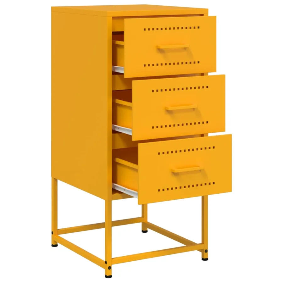 Tables de chevet 2 pcs jaune moutarde 36x39x78 cm acier - 7