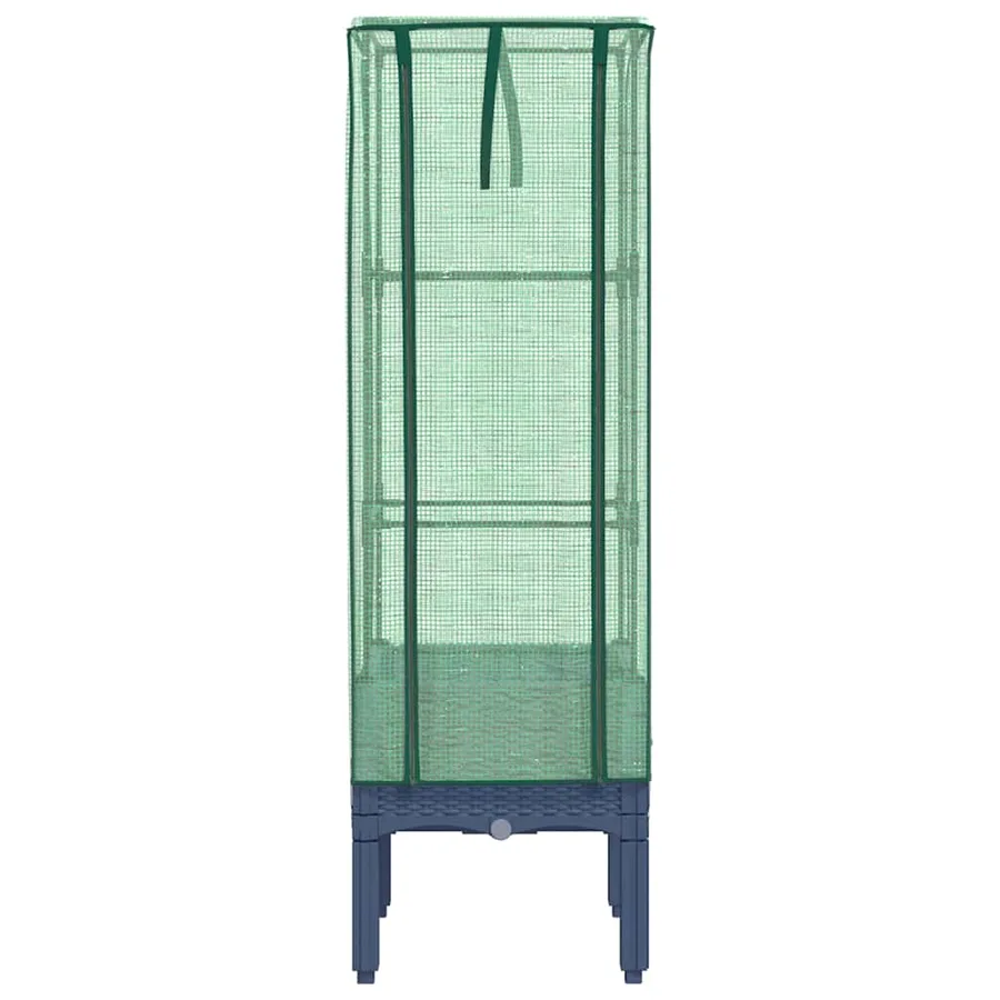 Jardinière surélevée avec housse aspect rotin 40x40x140 cm - 4