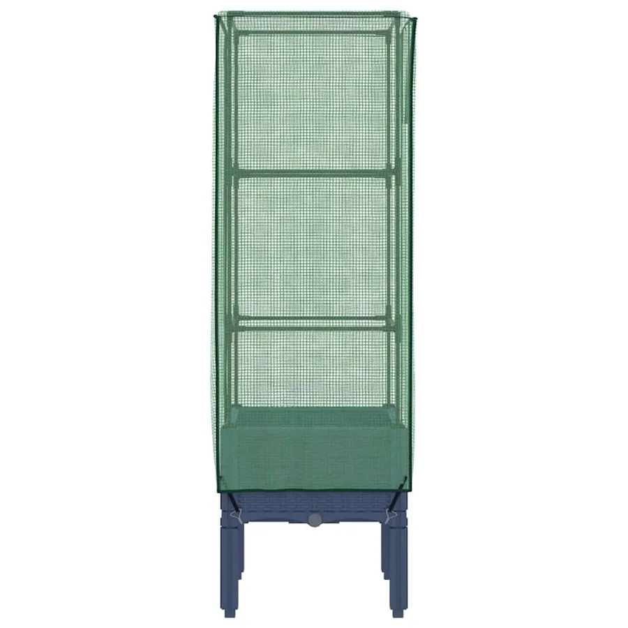 Jardinière surélevée avec housse aspect rotin 40x40x140 cm - 5