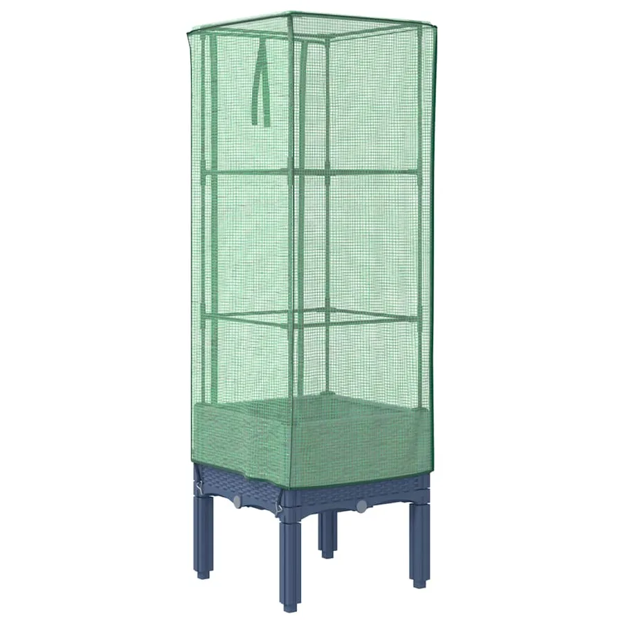 Jardinière surélevée avec housse aspect rotin 40x40x140 cm - 6
