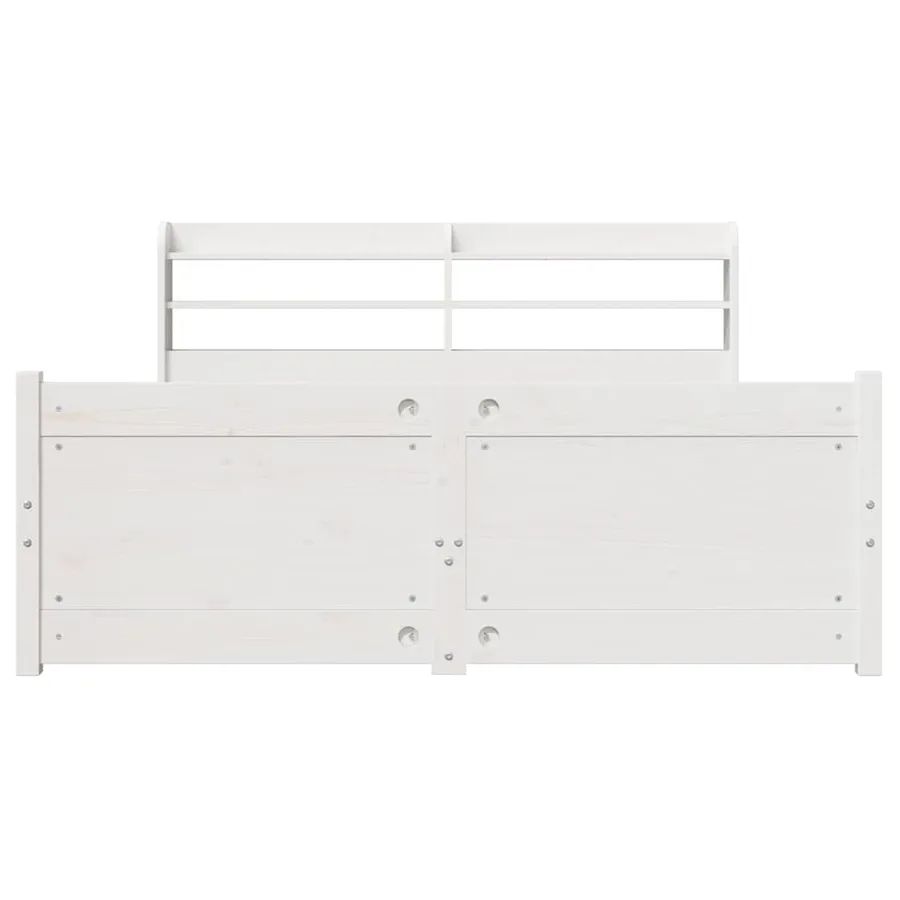 Cadre de lit avec tête de lit sans matelas blanc 140x200 cm - 6