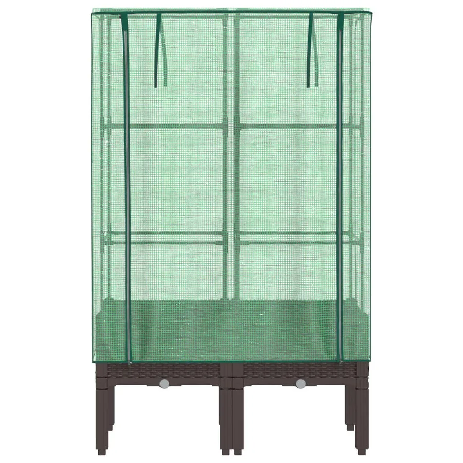 Jardinière surélevée avec housse aspect rotin 80x40x140 cm - 4