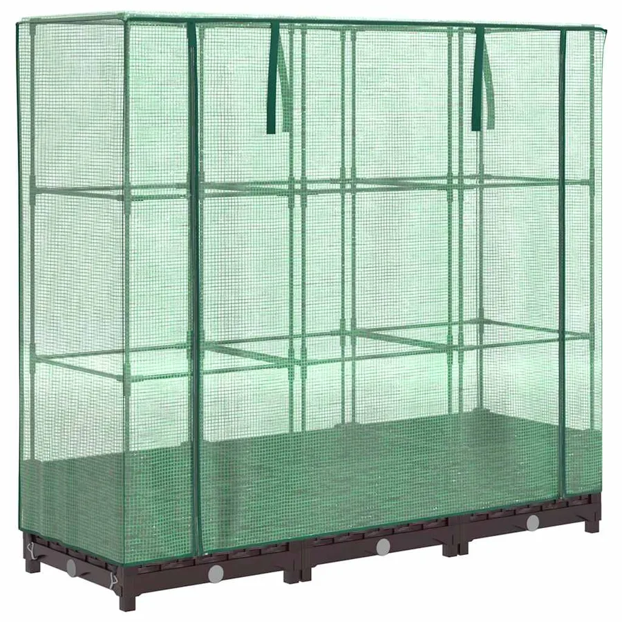 Jardinière surélevée avec housse aspect rotin 120x40x123 cm - 2