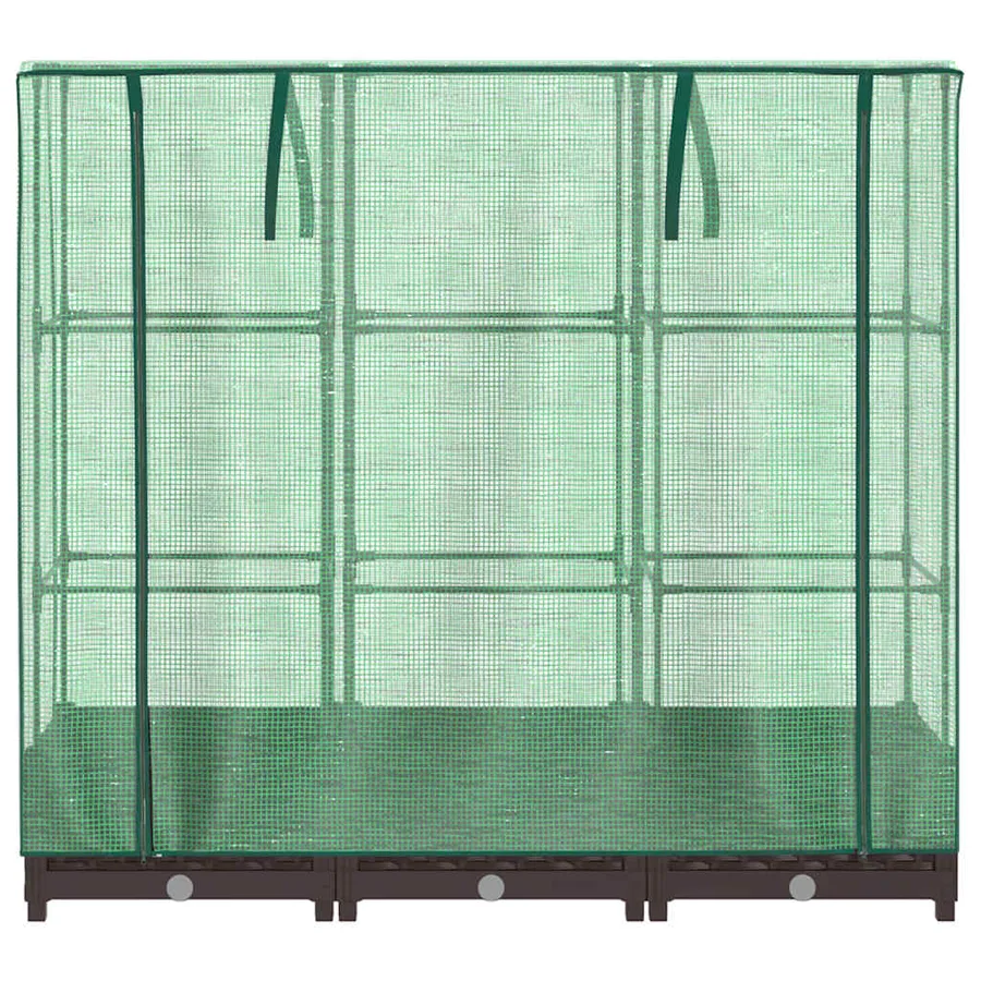 Jardinière surélevée avec housse aspect rotin 120x40x123 cm - 4