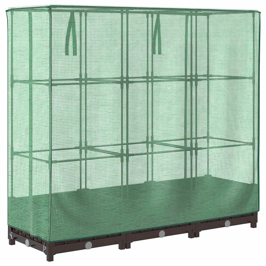 Jardinière surélevée avec housse aspect rotin 120x40x123 cm - 6