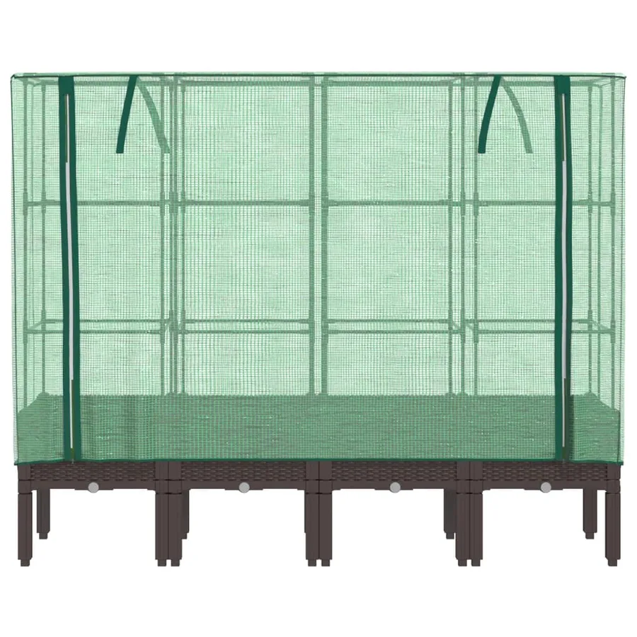 Jardinière surélevée avec housse aspect rotin 160x40x140 cm - 4