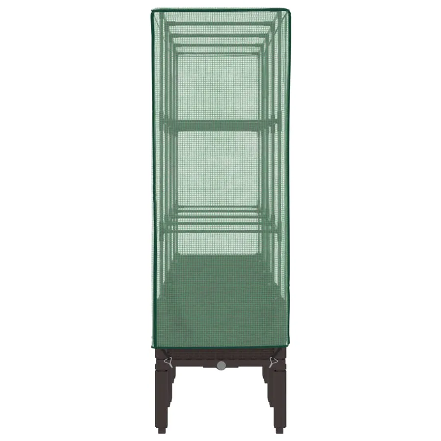 Jardinière surélevée avec housse aspect rotin 160x40x140 cm - 5