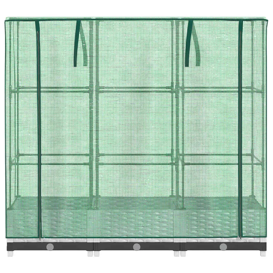 Jardinière surélevée avec housse aspect rotin 120x40x123 cm - 4