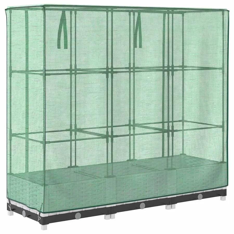 Jardinière surélevée avec housse aspect rotin 120x40x123 cm - 6