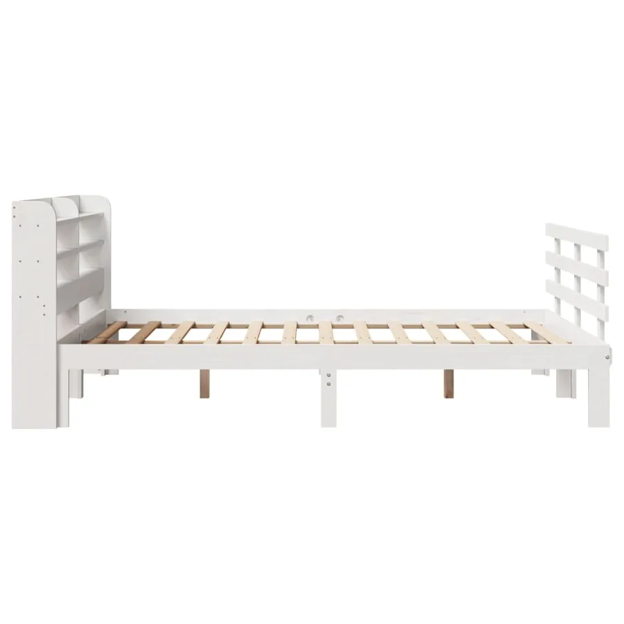 Cadre de lit et tête de lit sans matelas blanc 135x190 cm - 7