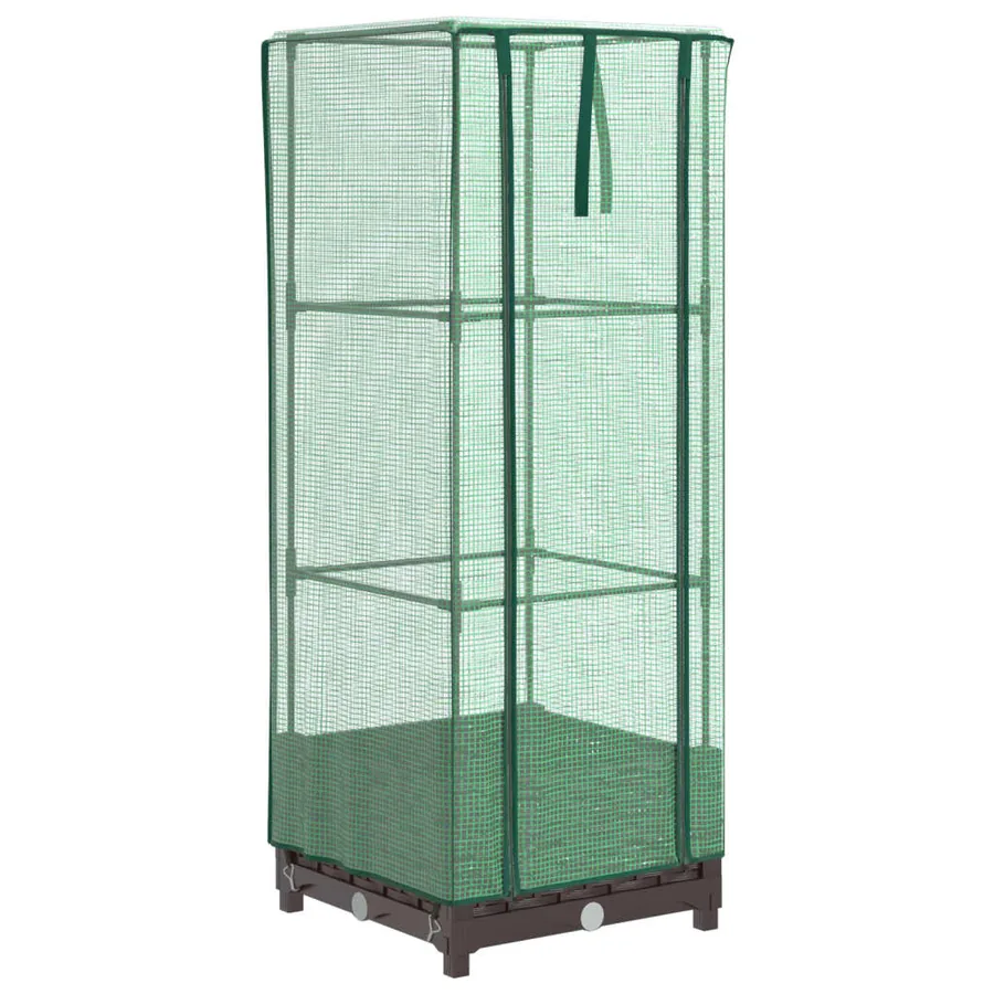 Jardinière surélevée avec housse aspect rotin 40x40x123 cm - 6