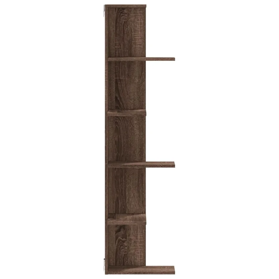Étagère d'angle murale chêne marron bois d'ingénierie - 5
