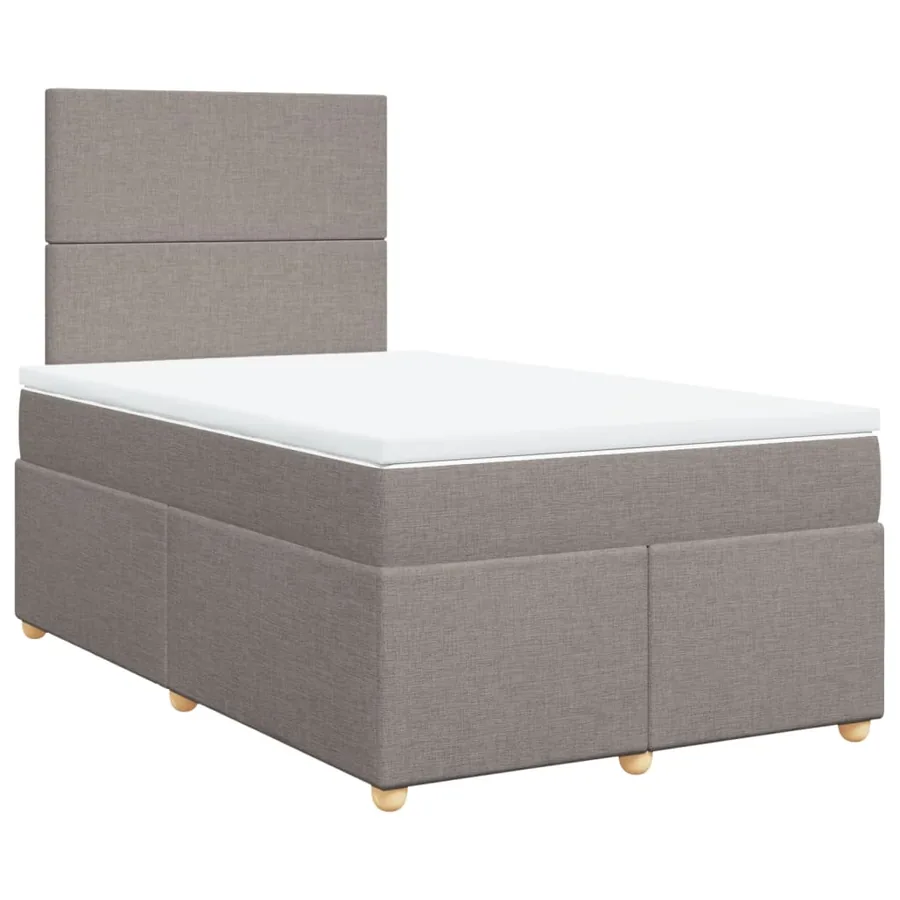 Sommier à lattes de lit avec matelas taupe 120x190 cm tissu - 3