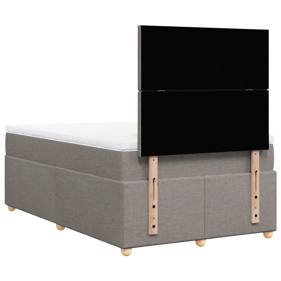Sommier à lattes de lit avec matelas taupe 120x190 cm tissu - 8