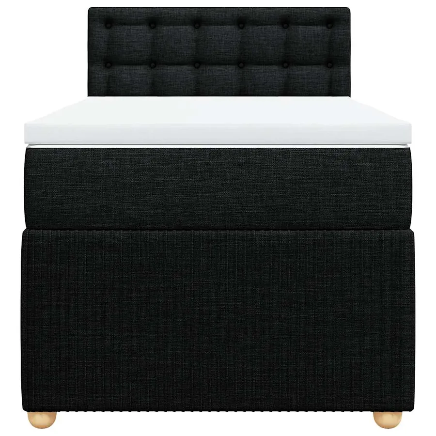 Sommier à lattes de lit avec matelas Noir 90x190 cm Tissu - 6