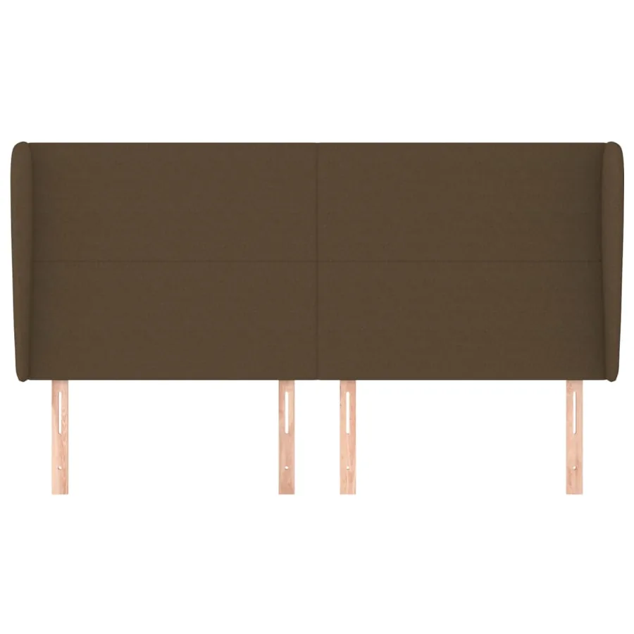 Tête de lit avec oreilles Marron foncé 183x23x118/128 cm Tissu - 3