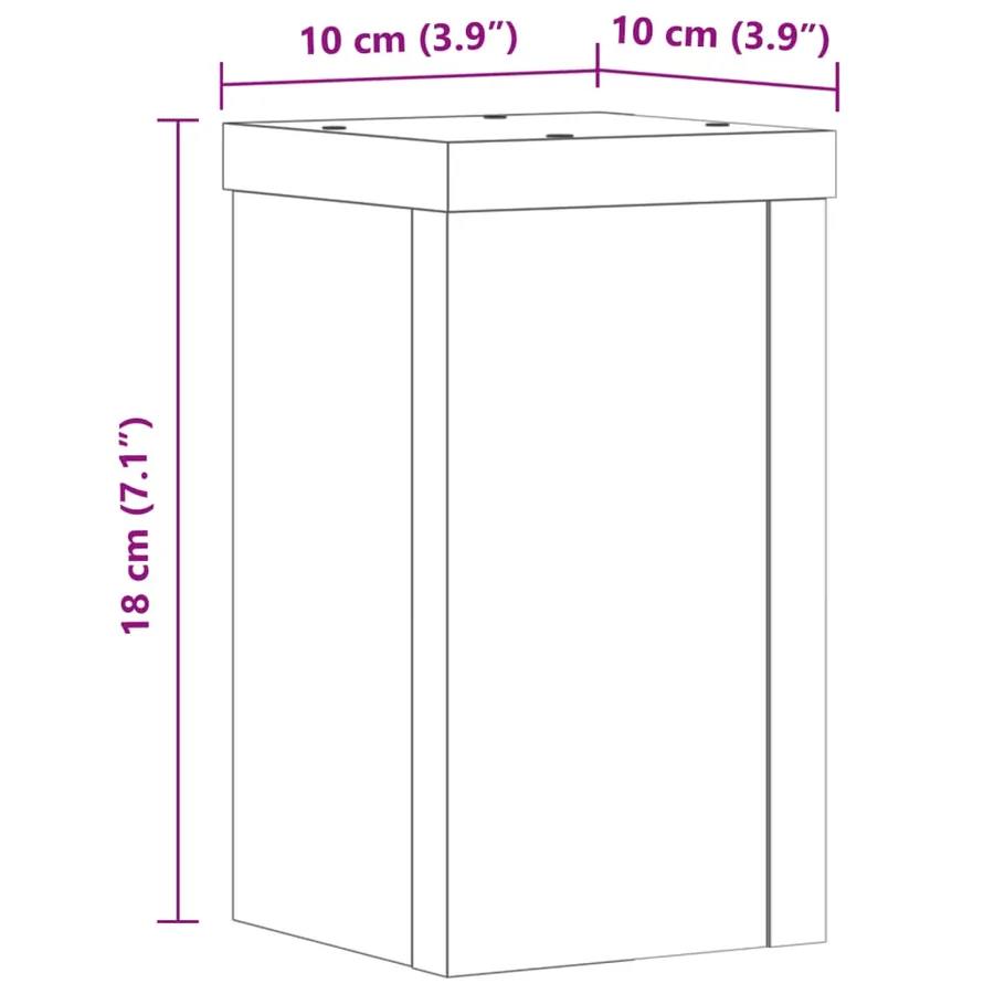 Supports pour plantes 2 pcs chêne marron bois d'ingénierie - 10