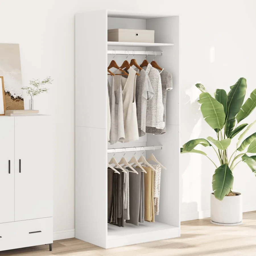 Garde-robe blanc 80x50x200 cm bois d'ingénierie - 3